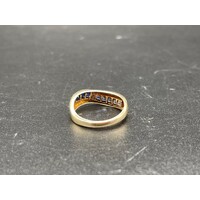 Ladies Solid 9ct Yellow Gold Blue Stones Diamond Ring Fine Jewellery Size UK P