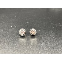 Ladies Solid 18ct White Gold Diamond Stud Earrings Fine Jewellery