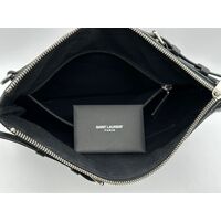 Yves Saint Laurent YSL Paris Canvas Tote Bag Detachable Strap GUS2E 1000 Black