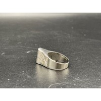 Unisex Solid 9ct 3.9 Grams White Gold Diamond Ring Fine Jewellery Size UK M