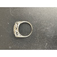 Ladies 3.3 Grams 9ct White Gold Diamond Ring Size UK N Solid Fine Jewellery