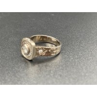 Ladies Solid 18ct White Gold Diamond Ring Fine Jewellery 8.4 Grams Size UK N