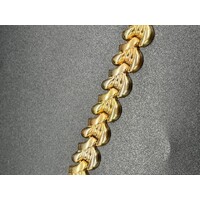 Ladies 18ct Yellow Gold Fancy Link Bracelet Bolt Clasp Fine Jewellery 29.6 Grams