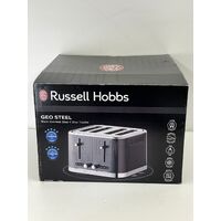 Russell Hobbs 4-Slice Toaster Black Geo Steel - RHT404BLK (New never used)