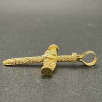 Unisex 18ct Yellow Gold Cubic Zirconia Cross Pendant