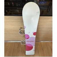Hammer Hyleyn 147cm Ladies Snowboard with Bindings JM Rodot Art Pink White