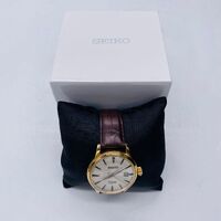 Seiko Presage Automatic Gold Tone Brown Leather Automatic Watch 4R35-01T0 