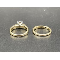 Ladies 10ct Yellow Gold Diamond Ring Set (Pre-Owned)