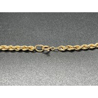 Ladies 9ct Yellow Gold Rope Necklace (Pre-Owned)