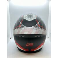 Rjays Dominator II Matte White/Red Motorcycle Helmet Size Large with Manual