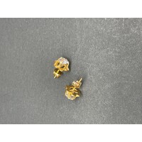 Ladies 21ct Yellow Gold Cubic Zirconia Stud Earrings (Pre-Owned)