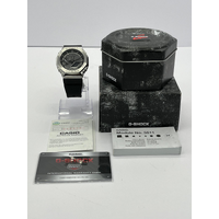 Casio G-Shock GM-2100 Men’s Black Silver Watch 200m WR with Tin Case and Box