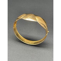 Ladies 21k Yellow Gold Round Bangle (Pre-Owned)