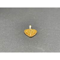 Ladies 21ct Yellow Gold Leaf Heart Pendant (Pre-Owned)