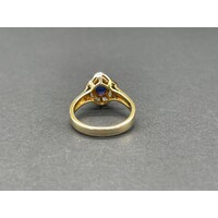 Ladies 14ct Yellow Gold Diamond and Blue Sapphire Ring (Pre-Owned)