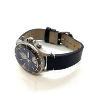 M Ja MCCabe JM-1038 Gravel Grey Stainless Steel Mens Quartz Watch Leather Band