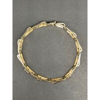Unisex 9ct Yellow Gold Fancy Link Bracelet (Pre-Owned)