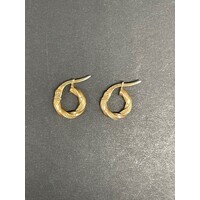 Child 9ct Yellow Gold Round Hoop Sleeper Earrings (Pre-Owned)