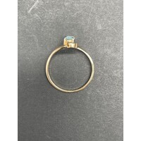 Ladies 9ct Yellow Gold Blue Gemstone Ring (Pre-Owned)