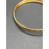 Ladies 18ct Yellow Gold Hinged Bangle (Pre-Owned)