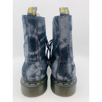 Dr. Martens 1460 Pascal Tie Dye Black/Charcoal Grey Unisex Boots (Pre-owned)