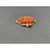 Ladies 9ct Yellow Gold Red Jade Pendant (Pre-Owned)