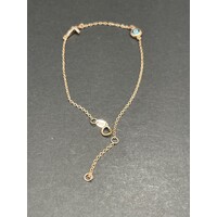 Ladies 9ct Rose Gold Belcher Link Bracelet & Charm Bracelet