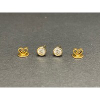 Ladies 18ct Yellow Gold Diamond Stud Earrings