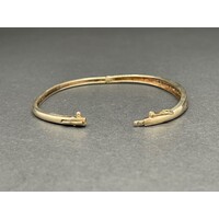 Ladies 9ct Yellow Gold Diamond Oval Bangle (Pre-Owned)