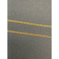 Ladies 9ct Yellow Gold Curb Link Necklace & Oval Angel Locket Pendant