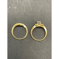 Ladies 18ct Yellow Gold 2 Set Diamond Rings