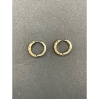 Ladies 9ct Yellow Gold Round Huggie Hoop Earrings