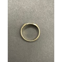 Childs 9ct Yellow Gold CZ Signet Ring