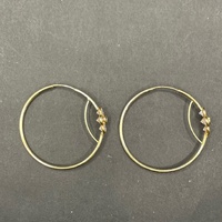 Ladies 18ct Yellow Gold Round Hoop Flower Earrings