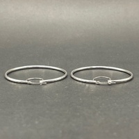 Large View Ladies 9ct White Gold Round Hoop Earrings