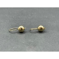 Ladies 9ct Yellow Gold Euro Ball Earrings