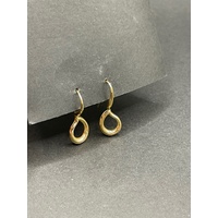 Ladies 10ct Yellow Gold Tear Drop Dangle Earrings