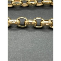 Ladies 9ct Yellow Gold Oval Belcher Link Bracelet