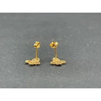 Ladies 21ct Yellow Gold Filigree Stud Earrings