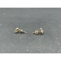 Ladies 9ct Yellow Gold Heart Shape Stud Earrings