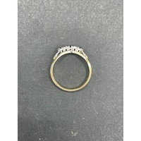 Ladies 9ct Yellow Gold Blue Gemstones and Diamonds Ring