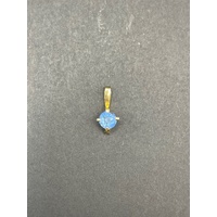Ladies 9ct Yellow Gold Blue Gemstone Pendant