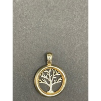 Ladies 9ct Yellow Gold Round Tree of Life Pendant