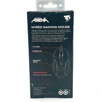 Asena Wired Gaming Mouse Rainbow LED Ergonomic 2400 DPI USB PC Optical