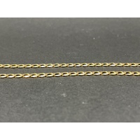 Unisex 9ct Yellow Gold Flat Curb Link Necklace