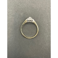 Ladies 9ct Yellow Gold Diamond Cluster Ring