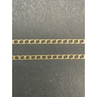 Unisex 9ct Yellow Gold Square Curb Link Necklace