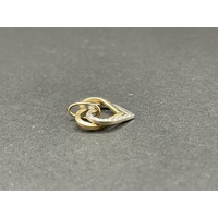 Ladies 9ct Two Tone Gold Heart Pendant