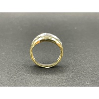 Ladies 18ct Two Tone Gold Double Ring