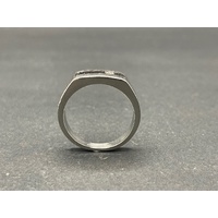 Mens stainless steel Cubic Zirconia Ring